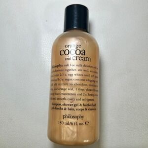 Philosophy Orange Cocoa and Cream Shampoo Shower Gel Bubble Bath 6 fl oz